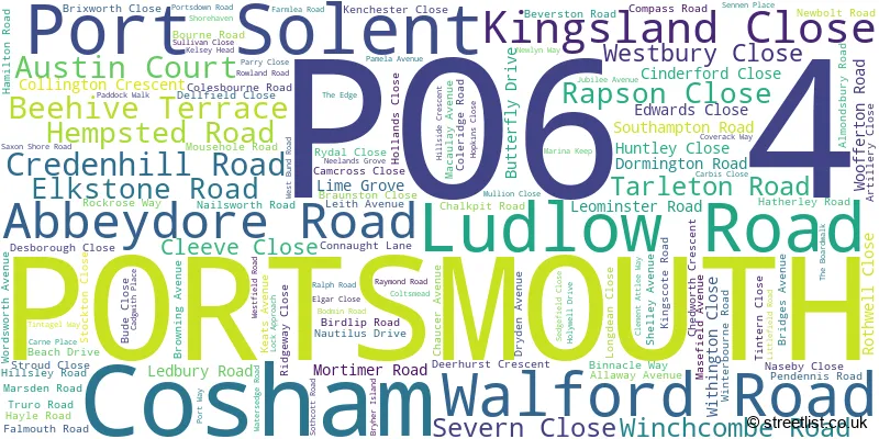 A word cloud for the PO6 4 postcode